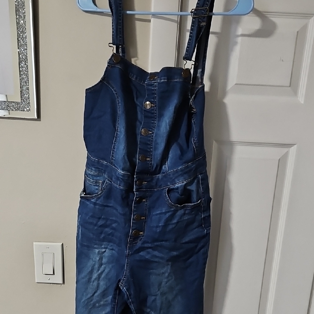 Wax Jean Blue Denim Jumpsuit